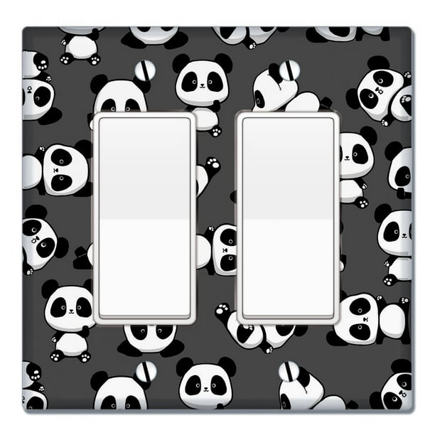 Panda Pattern WIRESTER 2-Gang Decorator Light Switch Plate/Wall Plate Cover 
